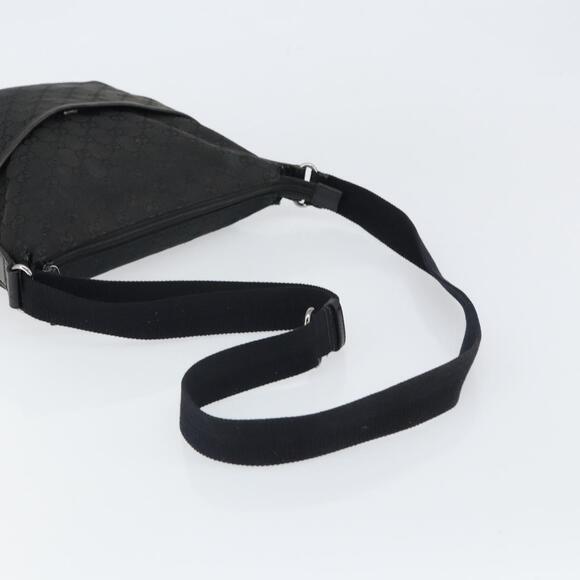 GUCCI GG Canvas Shoulder Bag Black Silver 145857 Auth 163305 - Picture 7 of 16